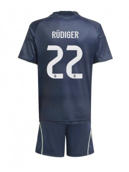 Real Madrid Antonio Rudiger #22 Replika Borta Kläder Barn 2025-26 Kortärmad (+ byxor)